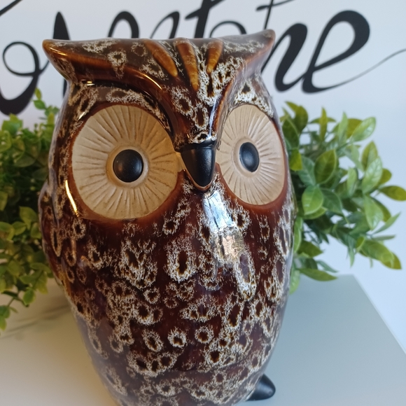 Expressions by Hosley Glazed Ceramic Owl Vase - Picture 2 of 5